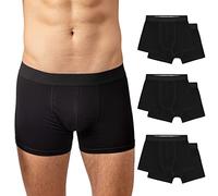 Snocks Pacco 6 Boxer Uomo Cotone Bio Elasticizzato - Mutande Uomo Senza Etichette Irritanti - Boxer Pack - Nero - XL
