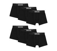 Snocks Pacco da 6 Boxer Uomo Cotone Organico con Logo - Elasticizzato e Senza Etichette