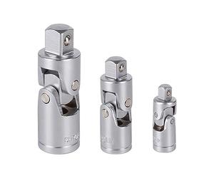 SNODO SFERICO GIUNTO CARDANICO CHIAVI BUSSOLA 1/4 3/8 1/2 SET 3pz