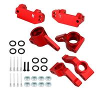 Snodo Sterzo Rc Per Traxxas Per Slash 4X4 2WD 1/10 In Lega Metallo Sterzo Caster Block C-Hub Stub Axle Carrier Con Cuscinetto A Sfere Kit RC Auto Parte(Red)