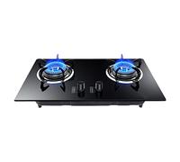 Snokwin Piano Cottura a Gas Drop-in 2 Fuochi, Vetro Temperato Nero, Facile da Pulire per Cucina di Casa e Appartamenti all'Aperto