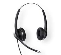 Snom A100D Binaurale auricolare per tutti i telefoni da scrivania Snom, Passivo cancellazione di rumore Microfono, Superior Wideband Audio Grazie Per Optimized Speaker sintonia); Nero; 00004342