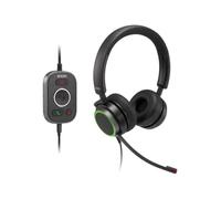 Snom A330D Over-Ear Headset, cancellazione passiva del rumore, cuffie per telefono VoIP, cavo USB/3.5 Jack con controllo chiamate, morbida pelle PU, nero; 0004598