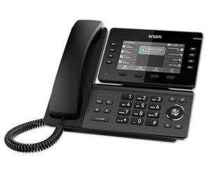 Snom Telefono fisso D812 IP con display a colori da 5" - Telefono da ufficio con 8 pulsanti programmabili, porta USB e custodia antibatterica per una comunicazione efficiente