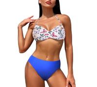 SNOMYRS Costume da bagno da donna, 2 pezzi, bikini a vita alta, controllo della pancia, bikini taglie forti