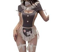 SNOMYRS Costume da cameriera anime cosplay grembiule dolce giapponese fantasia kawaii pizzo un pezzo lingerie body