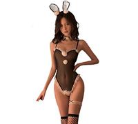 SNOMYRS Costume da coniglietto sexy da donna, in rete, per cosplay
