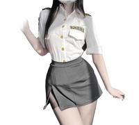 SNOMYRS Costume da poliziotto sexy da donna, costume da polizia, costume da polizia, uniforme per Halloween, taglie forti