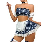 SNOMYRS Costume sexy da cameriera anime cosplay Kawaii Body Lolita Lolita Lolita lingerie uniforme abbigliamento plaid rock set