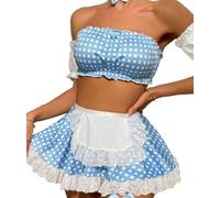 SNOMYRS Costume sexy da cameriera anime cosplay Kawaii Body Lolita Lolita Lolita lingerie uniforme abbigliamento plaid rock set