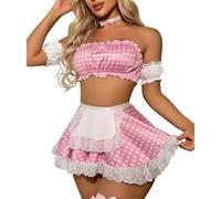 SNOMYRS Costume sexy da cameriera anime cosplay Kawaii Body Lolita Lolita Lolita lingerie uniforme abbigliamento plaid rock set