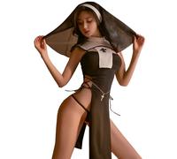 SNOMYRS Costume sexy da suora da donna, costume da cosplay dell'anime, costume da suora, costume di Halloween Qipao