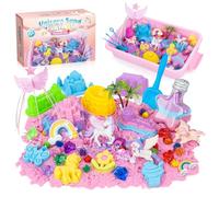snookids Sabbia Cinetica, Sabbia Magica con Cera d'Api Naturale 690g, Gioco Sabbia con 24 Stampi, 3 Unicorni, Scatola di Conservazione, Giocattolo Sensoriale per Bambini 3 4 5 6 7 8 9 Anni