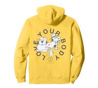 Snoopy AMA Il Tuo Corpo Invecchiamento Positivo Mente Sana Vintage Felpa con Cappuccio