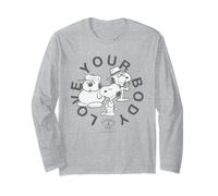 Snoopy AMA Il Tuo Corpo Invecchiamento Positivo Mente Sana Vintage Maglia a Manica