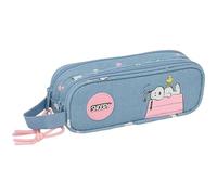 SNOOPY - Astuccio doppio per bambini, ideale per scuola e ragazzi, comodo e versatile, qualità e resistenza, 21 x 6 x 8 cm