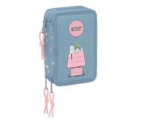 SNOOPY - Astuccio scuola con 37 utili inclusi, astuccio per bambini, ideale per bambini dai 5 ai 14 anni, comodo e versatile, qualità e resistenza, 12,5 x 5,5 x 19,5 cm