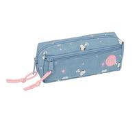 SNOOPY - Astuccio triplo piccolo, astuccio per bambini, ideale per bambini in età scolastica, comodo e versatile, qualità e resistenza, 22 x 6 x 8,5 cm
