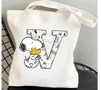 Snoopy AZ Lettera Borsa in tela Shoping Bag Donna Peanuts Tutte Le Lettere