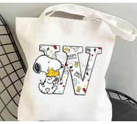 Snoopy AZ Lettera Borsa in tela Shoping Bag Donna Peanuts Tutte Le Lettere