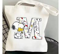 Snoopy AZ Lettera Borsa in tela Shoping Bag Donna Peanuts Tutte Le Lettere