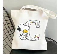 Snoopy AZ Lettera Borsa in tela Shoping Bag Donna Peanuts Tutte Le Lettere