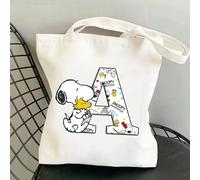 Snoopy AZ Lettera Borsa in tela Shoping Bag Donna Peanuts Tutte Le Lettere