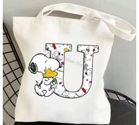 Snoopy AZ Lettera Borsa in tela Shoping Bag Donna Peanuts Tutte Le Lettere
