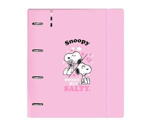 SNOOPY - Carpeblock con 4 anelli da 35 mm, con 100 fogli A4, ideale per bambini di diverse età, confortevole e versatile, qualità e resistenza, 27 x 4 x 32 cm