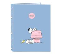 SNOOPY - Cartella con fogli 4 anelli, ideale per bambini di diverse età, comoda e versatile, qualità e resistenza, 26,5 x 33 cm