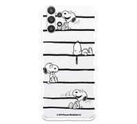 Snoopy - Custodia per Samsung Galaxy A32 5G, ufficiale Snoopy Strisce, per proteggere il tuo cellulare, cover per Motorola in silicone flessibile con licenza ufficiale Snoopy