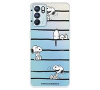 Snoopy - Custodia ufficiale per OPPO Reno6, Snoopy Stripes per proteggere il tuo cellulare, custodia per OPPO in silicone flessibile con licenza ufficiale Snoopy
