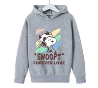 Snoopy Forever Love Peanuts Felpa con Cappuccio Bambini unisex Ragazzi Ragazze