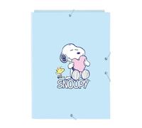 SNOOPY LOVE - Cartella portadocumenti con 3 fogli, ideale per bambini di diverse età, comoda e versatile, qualità e resistenza, 26 x 36,5 cm, Blu chiaro, M, Casual