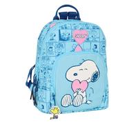 SNOOPY LOVE - Mini zaino per uso quotidiano, ideale per bambini di diverse età, comodo e versatile, qualità e resistenza, 25 x 13 x 30 cm, Blu chiaro, M, Casual