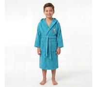 Snoopy Peanuts, Accappatoio per Bambino e Bambina, 100% Spugna di Cotone, Morbido e Assorbente, con Cappuccio, Tasche, Cintura e Gancio Interno, Ricamo Snoopy Lato Cuore, Azzurro 6-8 Anni