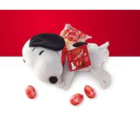 SNOOPY PELUCHE REGALO PASQUA E CIOCCOLATINI AL LATTE LINDT LINDOR OVETTI 68gr