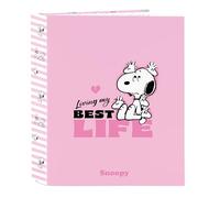 SNOOPY - Raccoglitore a 4 anelli, ideale per bambini di diverse età, comodo e versatile, qualità e resistenza, 27 x 6 x 33 cm