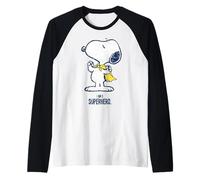 Snoopy Super Superhero Vintage Fumetto Eroe Fan Maglia con Maniche Raglan