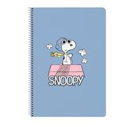 SNOOPY - Notebook, Folio Notebook 80 Sheets Hard Cover 1Design, Ideal for Childr
