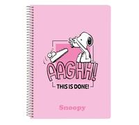 SNOOPY - Taccuino per quarto 80 fogli, copertina rigida, 1design, ideale per bambini di diverse età, comodo e versatile, qualità e resistenza, 15,5 x 22 cm