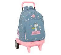 SNOOPY - Zaino grande con ruote, Compact Evoluzione, rimovibile, ideale per bambini di diverse età, comodo e versatile, qualità e resistenza, 33 x 22 x 45 cm