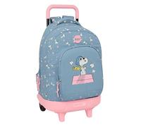 SNOOPY - Zaino grande con ruote, compatto, rimovibile, ideale per bambini di diverse età, comodo e versatile, qualità e resistenza, 33 x 22 x 45 cm