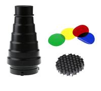 Snoot conico con griglia a nido d'ape e kit di filtro per gel di colore per la