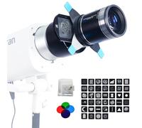 Snoot ottico per luci con attacco Bowens, kit snoot ottico per luci monotorcia/COB, compatibile con Aputure Amaran 60D/XS/100X/D 200D/X, GodoxA SL60, 4 filtri colorati, 39 gobo