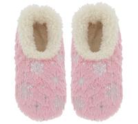 Snoozies! Iconic Winter Super Soft Sherpa Fleece Womens House Slippers in verde, rosa, rosso e bianco, rosa, Medium