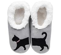 Snoozies pairables da donna - Black Cat, Grigio, Large