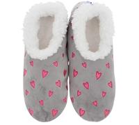 Snoozies Pairables Ditsy Heart - Pantofole da donna in pile Sherpa, super morbide, taglie 3-9, Cuore Ditsy, Medium