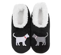 Snoozies! pairables - Pantofole da donna per amanti degli animali, gatti e cani, super morbide, in pile sherpa, suola antiscivolo, taglie da 3 a 9, Due gatti, Medium