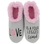 Snoozies Pairables - Pantofole per cani e gatti, collezione con quattro disegni unici e taglie da donna 3-9, Amico a quattro zampe, Large